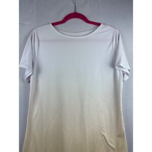 Elizabeth & Clarke Womens White Gradient Short Sleeve T-Shirt S